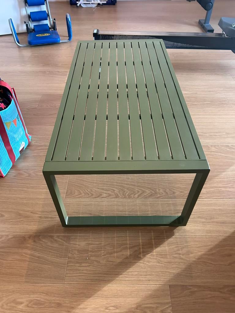Lage tuintafel metaal groen, Tuin en Terras, Kassen, Nieuw, Staal, Glas, Ophalen