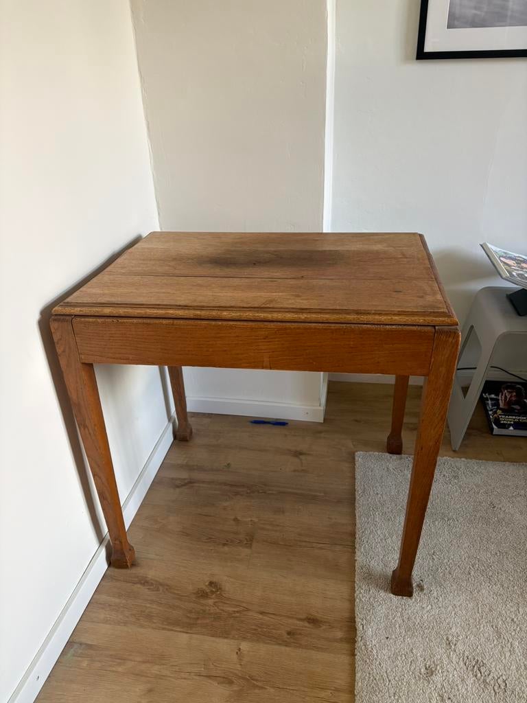 Kleine houten tafel, Ophalen, Gebruikt, 25 tot 50 cm, Rechthoekig