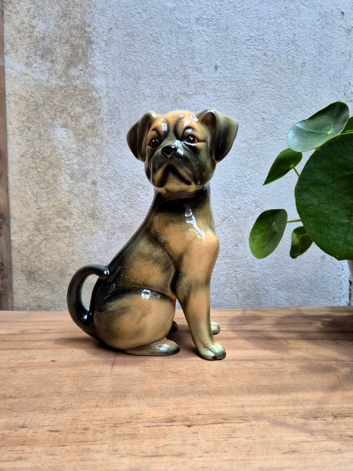 Vintage Keramische Boxer Hond Figuur - Decoratief Beeld, Ophalen of Verzenden