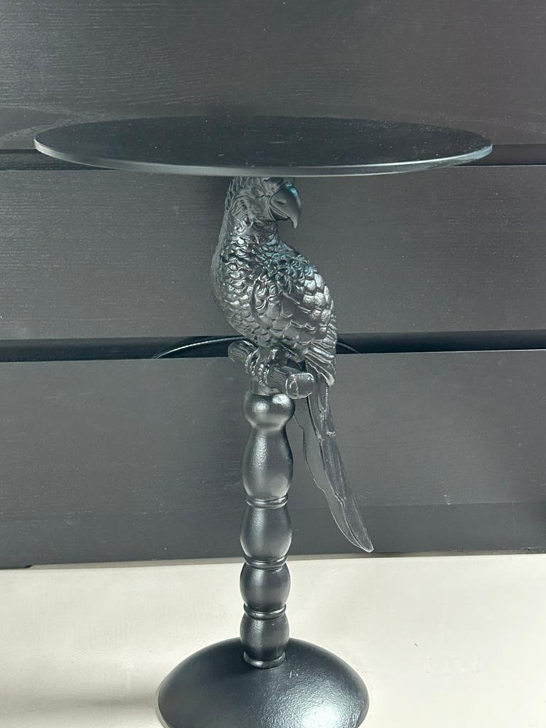 Bijzettafeltje vogel met glasplaat, Minder dan 55 cm, Rond, Zo goed als nieuw, Ophalen