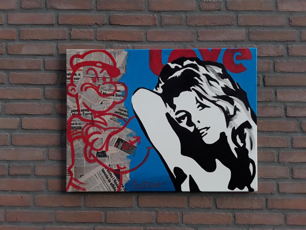 Popeye,Brigitte Bardot . Kunstenaar Castano, Ophalen of Verzenden
