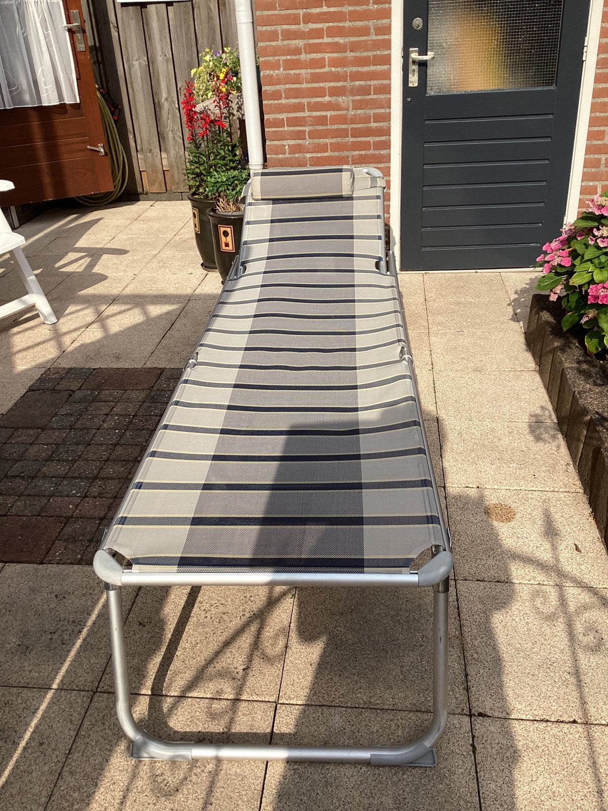 Zgan ligbed, Ophalen, Zo goed als nieuw, Aluminium, Verstelbaar