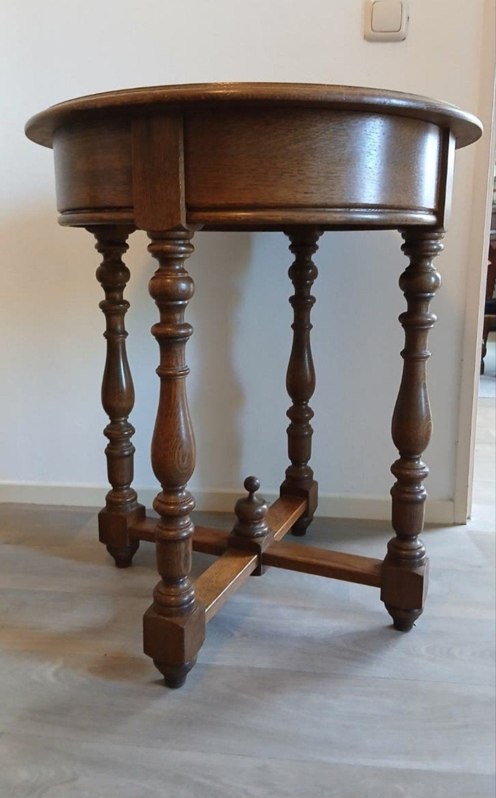 vintage bijzettafel, eikenhout, Antiek en Kunst, Ophalen