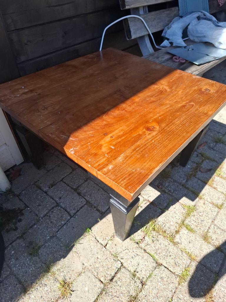 Houten salontafel met lade - Klassiek design, Huis en Inrichting, Gebruikt, 50 tot 100 cm, 50 tot 75 cm, Klassiek