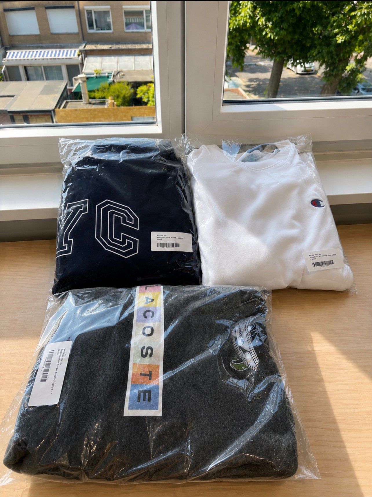€15,- Nieuwe Champion, Lacoste NYC Sweater en Meer: bericht!, Ophalen of Verzenden, Nieuw, Maat 56/58 (XL)
