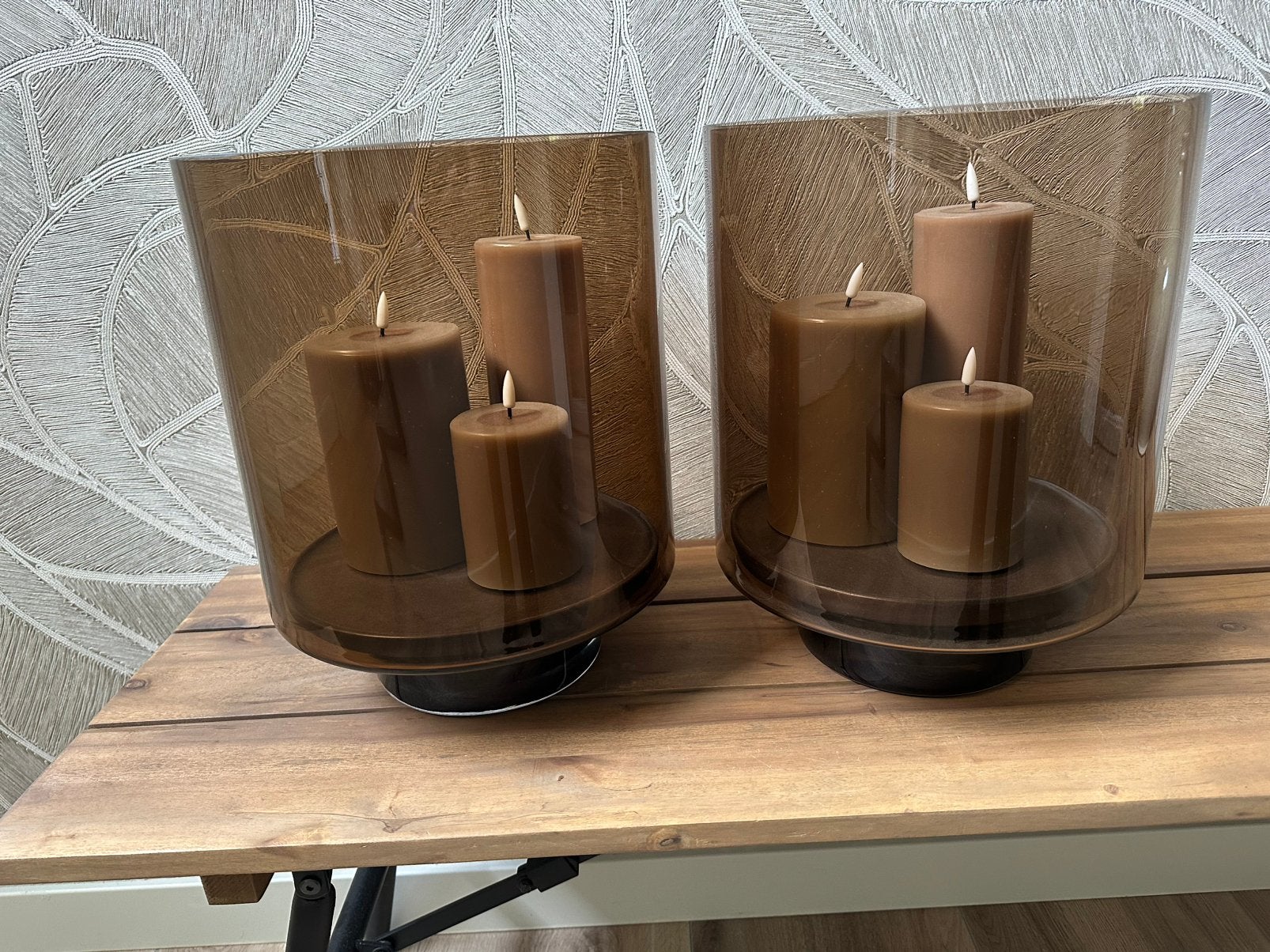 Windlicht Light and Living met led kaarsen, Ophalen, Nieuw