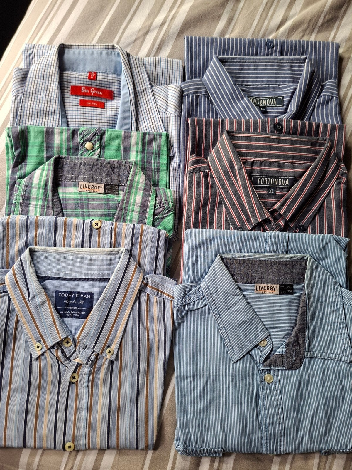 Bundel overhemden met korte mouwen, Ophalen of Verzenden, Gedragen, Overige kleuren, Halswijdte 43/44 (XL)