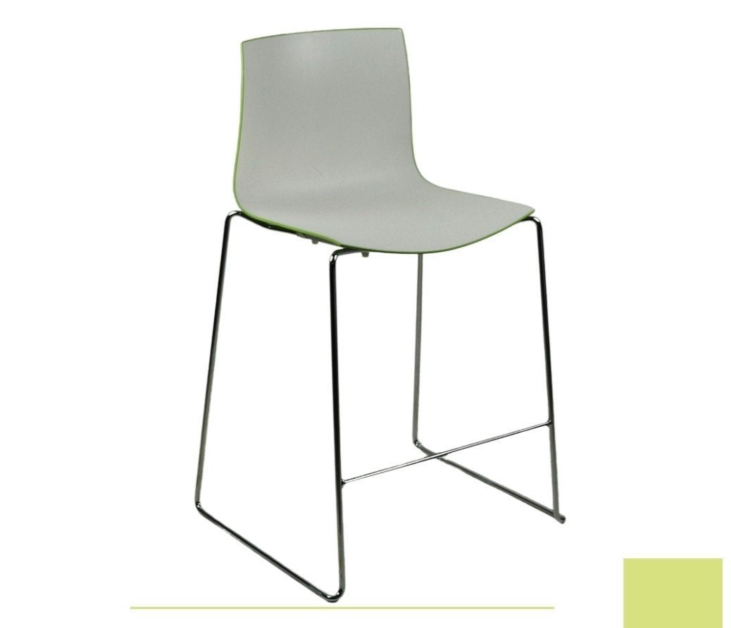 3 stuks Arper Catifa 46 design barkruk, wit / groen, Ophalen, Gebruikt, Met voetsteun, 60 tot 90 cm