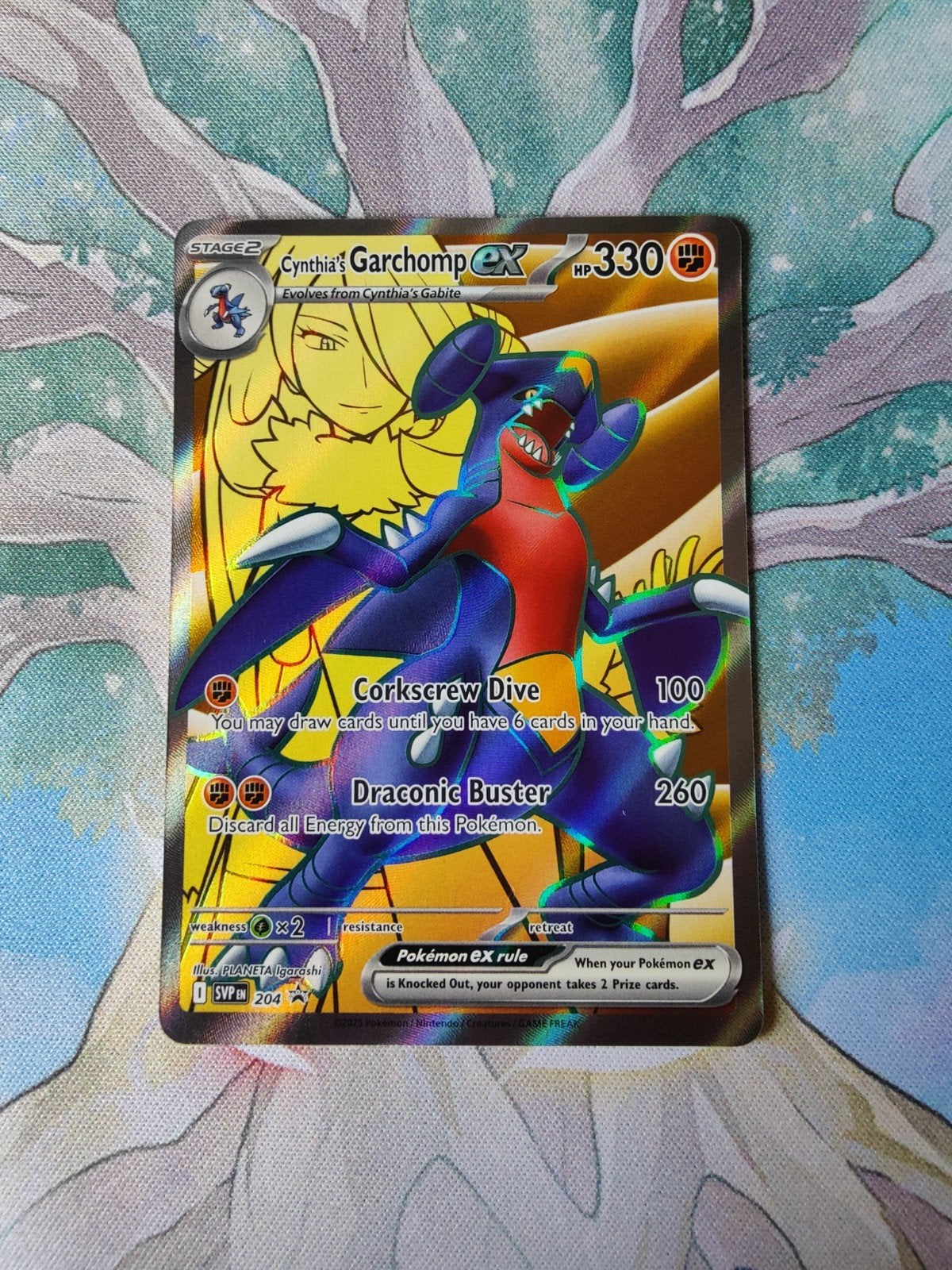 pokemon Black star promo cynthia's garchomp ex svp204, Ophalen of Verzenden, Nieuw, Losse kaart, Foil