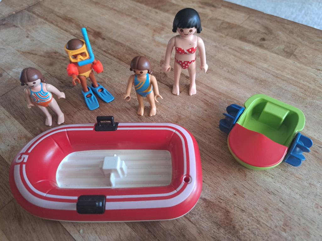 Playmobil familie met bootjes, Ophalen of Verzenden, Gebruikt