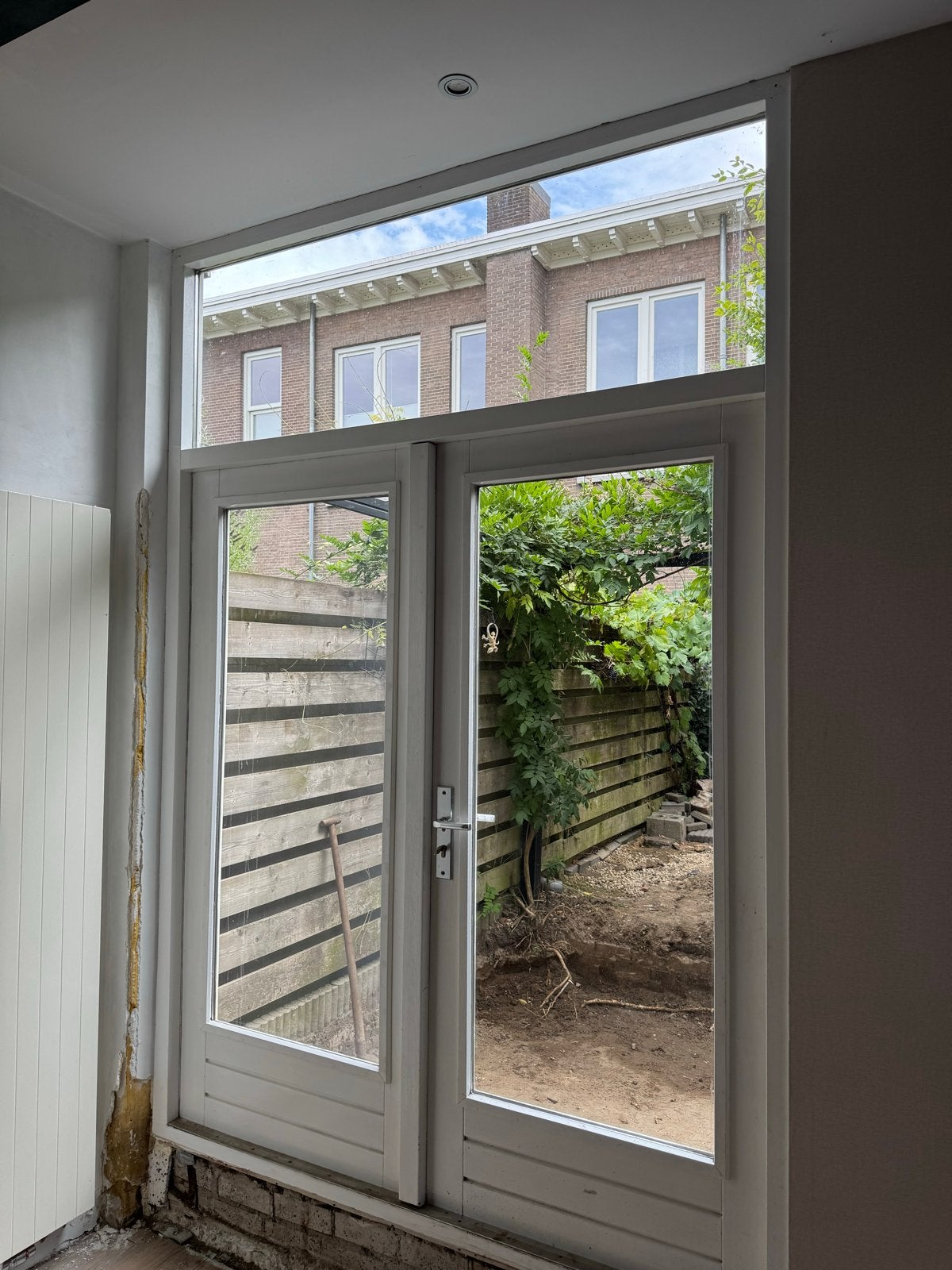 Dubbele tuindeuren met bovenlicht, Ophalen, Gebruikt, Buitendeur, Hout