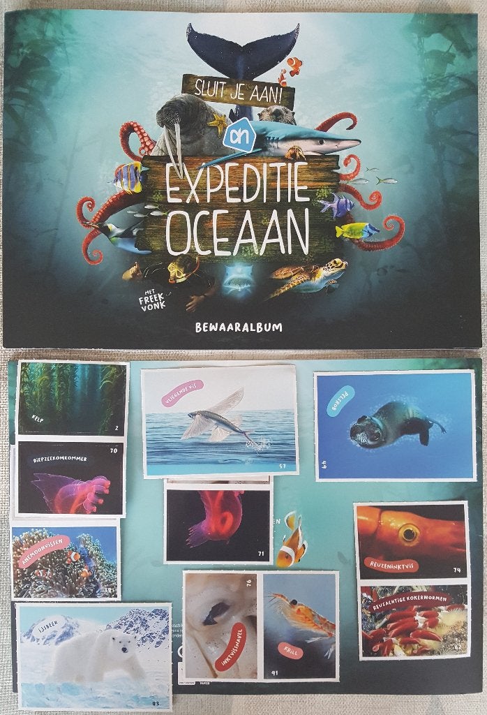 Freek Vonk/Expeditie Oceaanstickers - veel oceaanplaatjes!, Verzamelen, Supermarktacties, Albert Heijn, Ophalen