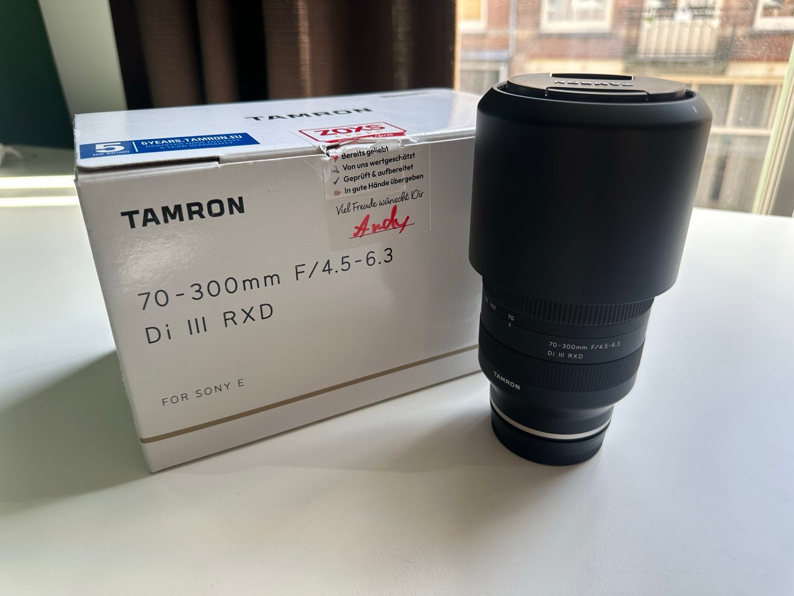 Tamron 70-300mm f/4.5-6.3 Di III RXD voor Sony E-mount, Sony E-mount, Autofocus, Zo goed als nieuw, Tamron
