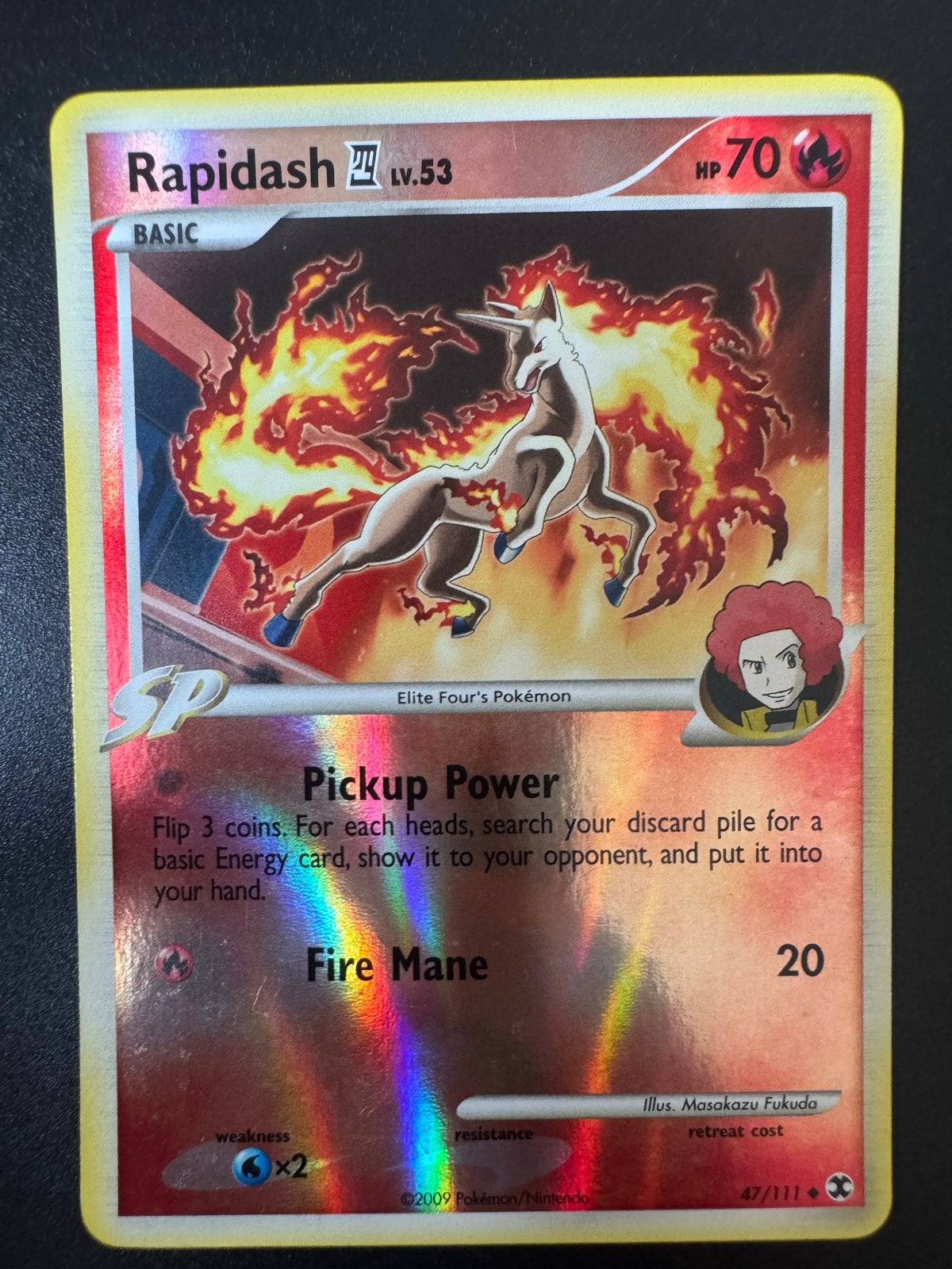 Rapidash LV.53 Pokémon Kaart - Elite Four's Pokémon, Ophalen of Verzenden, Zo goed als nieuw, Losse kaart, Foil
