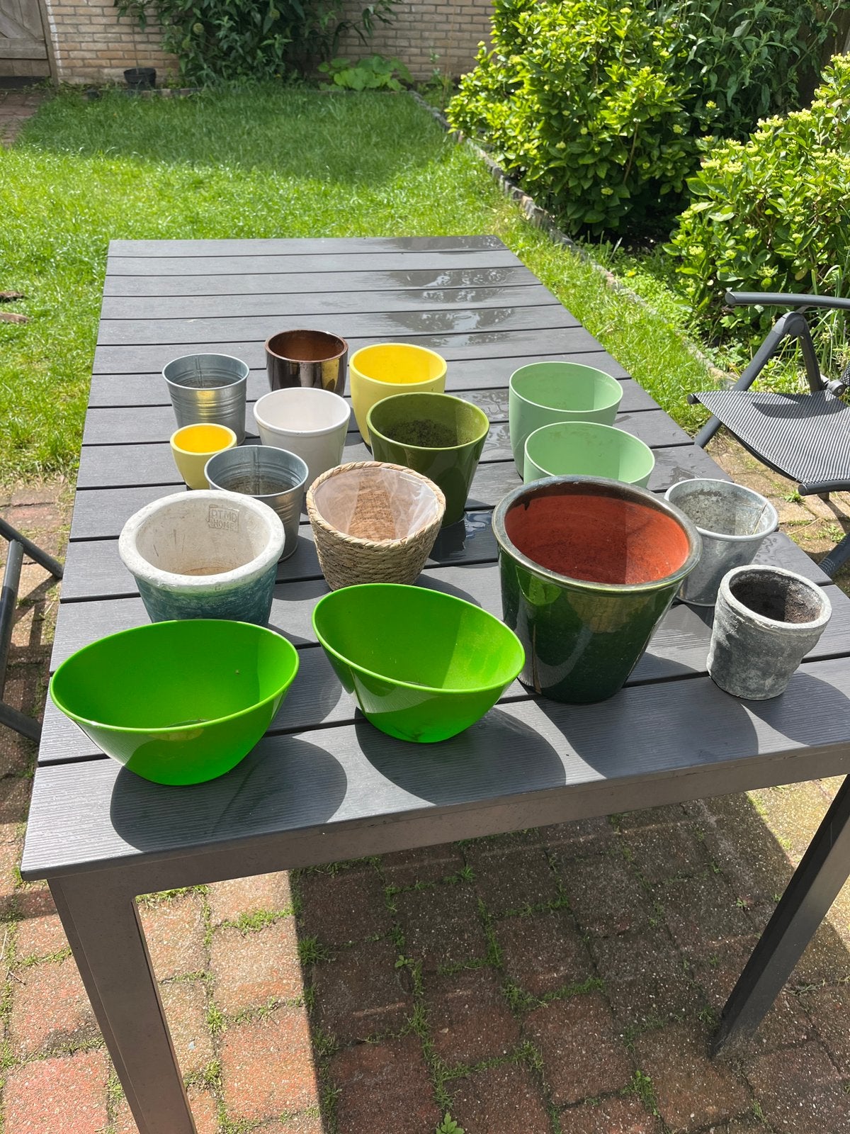 Allerlei planten potjes, Tuin en Terras, Bloempotten, Ophalen, Overige materialen, Gebruikt, Rond