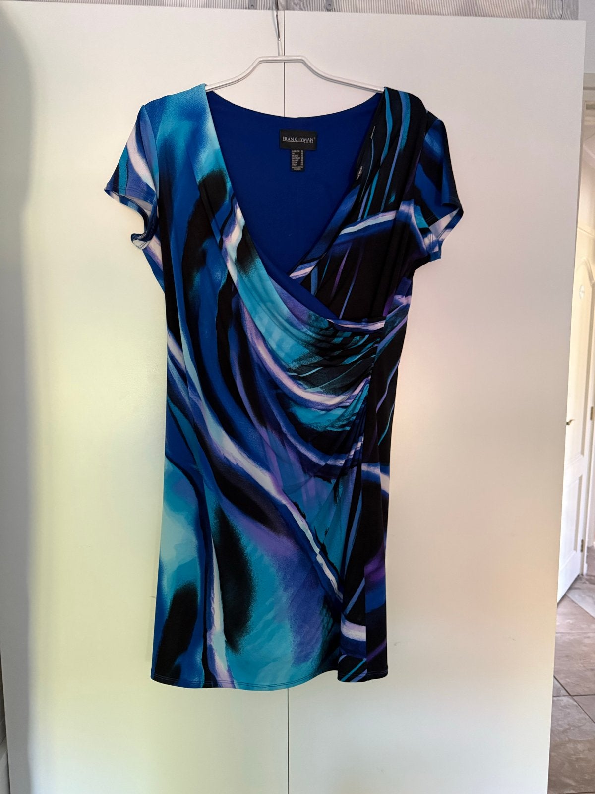 Frank Lyman jurk, blauw/zwart/wit, maat 46/48 (XL), Meerkleurig, Maat 46/48 (XL) of groter, Ophalen of Verzenden, Zo goed als nieuw