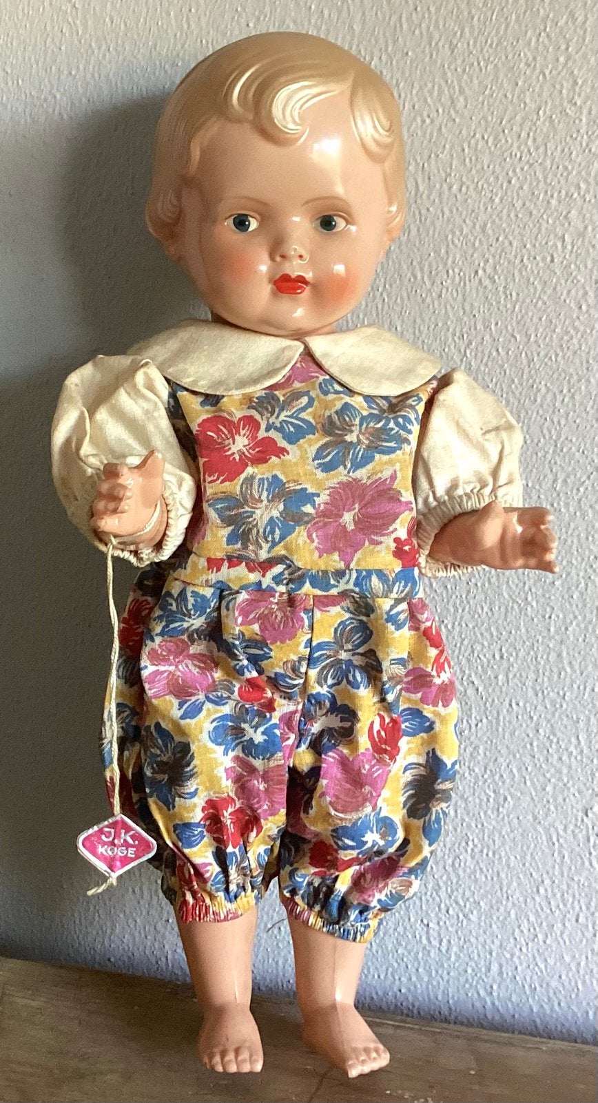 Antiek Celluloid JK Koge jongens popje,33 cm,onbespeeld +tag, Ophalen, Zo goed als nieuw, Pop