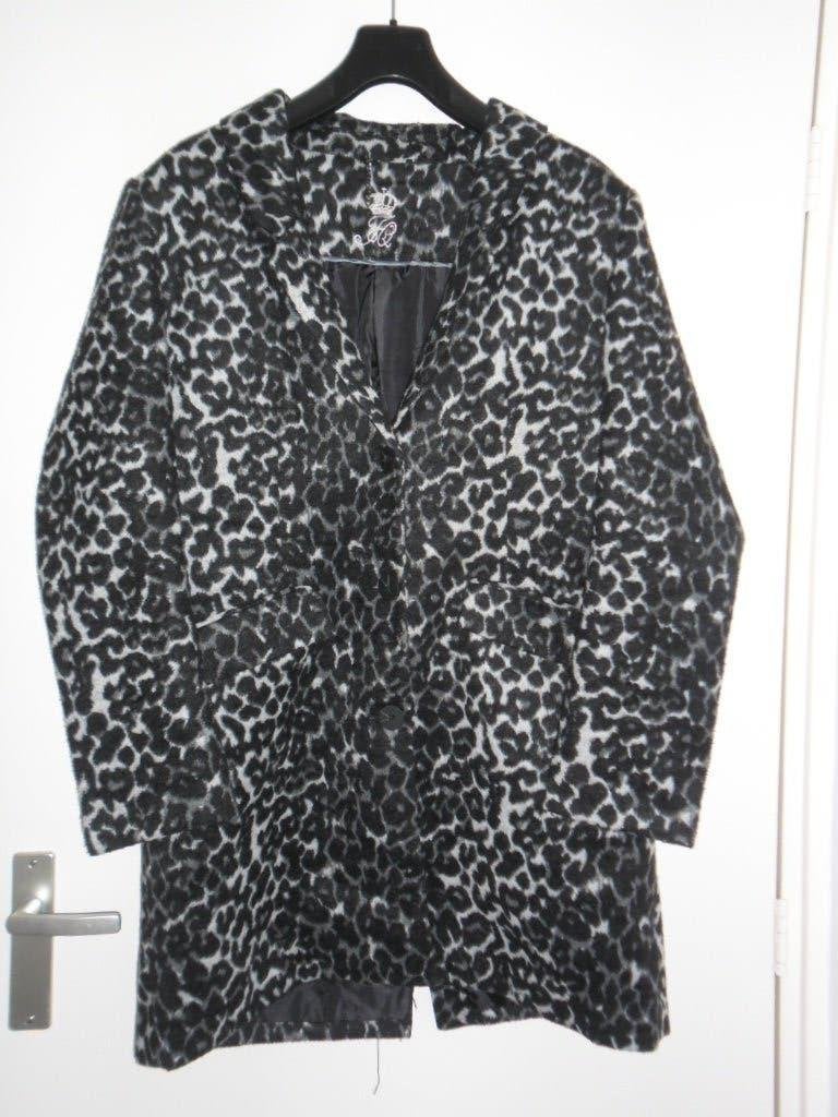 Freequent Grijze Luipaard Print Jas Maat L, Kleding | Dames, Maat 38/40 (M), Freequent, Ophalen of Verzenden, Zo goed als nieuw