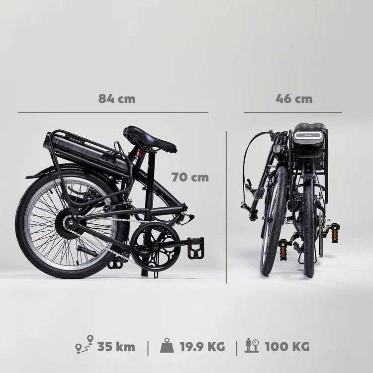 Btwin vouwfiets met elektrische ondersteuning, Gebruikt, Minder dan 47 cm, 30 tot 50 km per accu, Ophalen