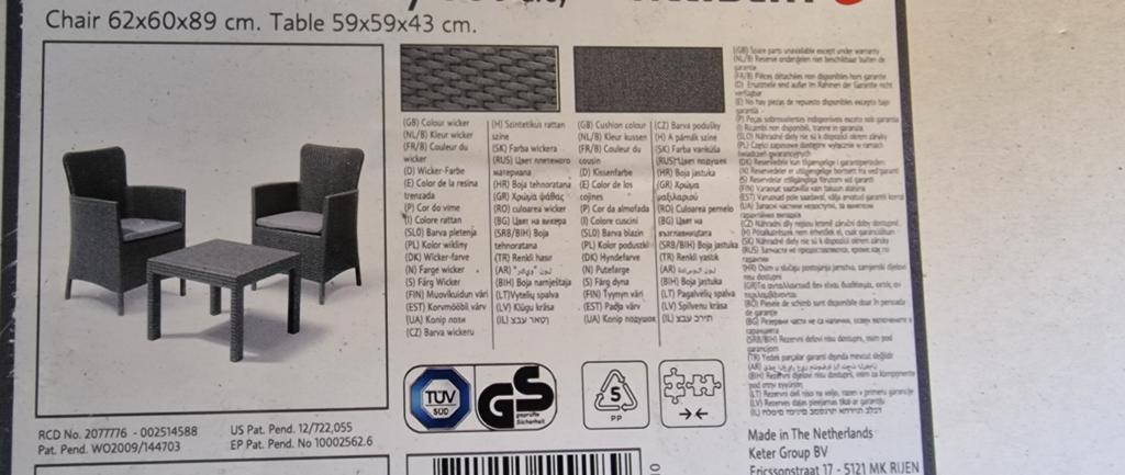 Allibert Salvador Balkonset - 2 stoelen en tafel - Nieuw, Kunststof, Nieuw, Stoel, Tuinset