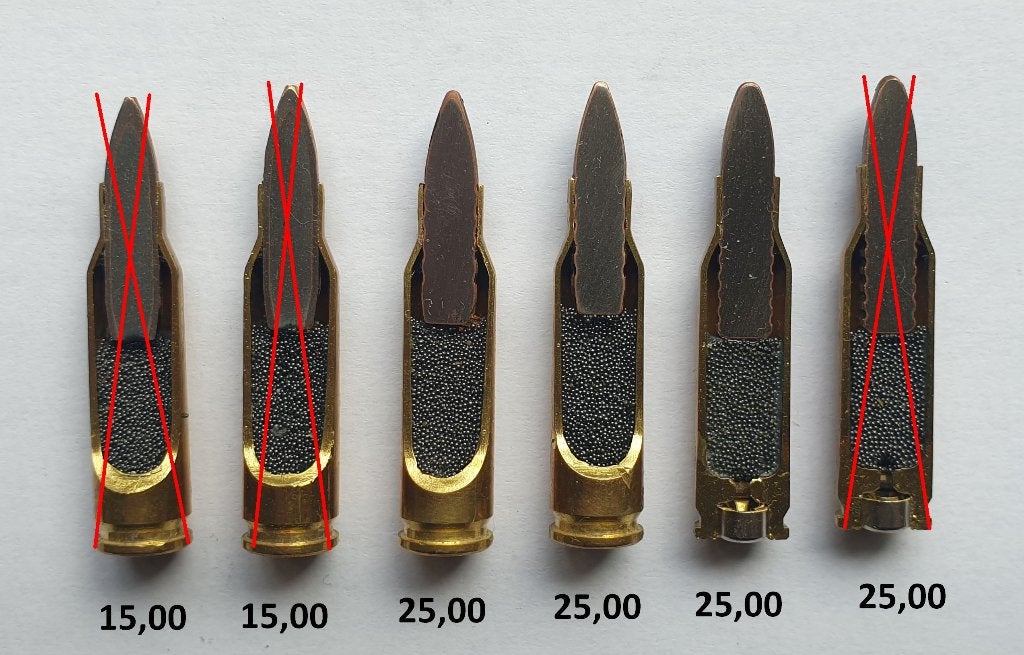 HK 4,6x30mm  DOORSNEDEN, Verzamelen, Ophalen of Verzenden, Landmacht, Duitsland, Hulzen of Bodemvondsten
