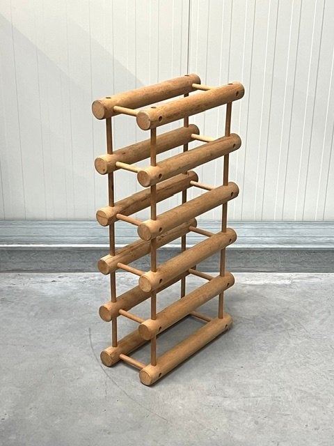 Nissen wijnrek vintage Deens design jaren 60 wine rack, Ophalen, 50 – 75, Gebruikt, 5 tot 15 flessen