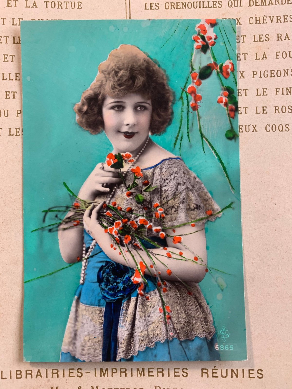 1927 Dame met parelketting (NN), Ophalen of Verzenden, 1920 tot 1940, Gelopen, Overige thema's