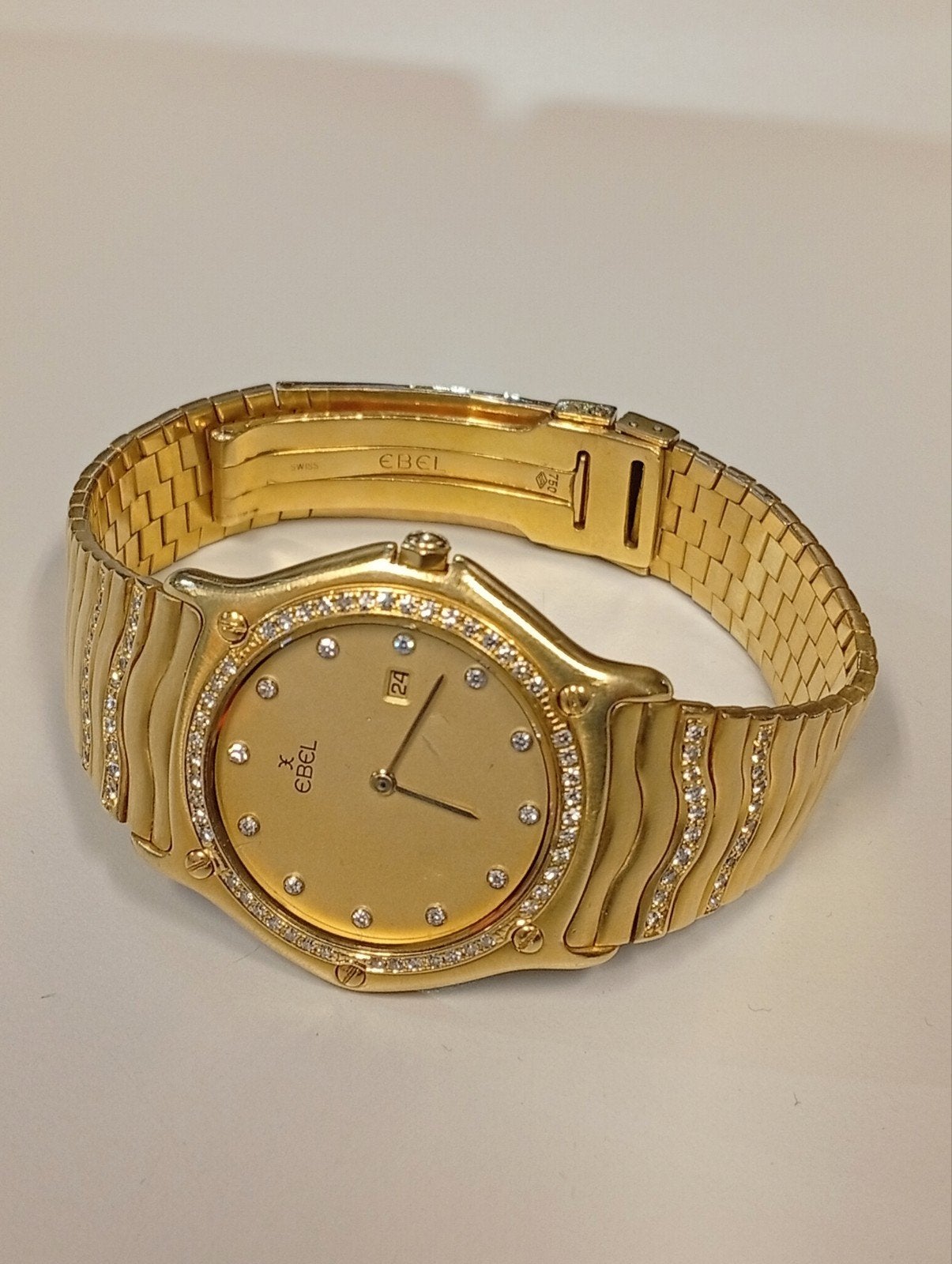 Ebel Wave horloge 883903 Unisex 1980-1989 18ct goud 113 gram, Overige merken, Met bandje, Polshorloge, Goud