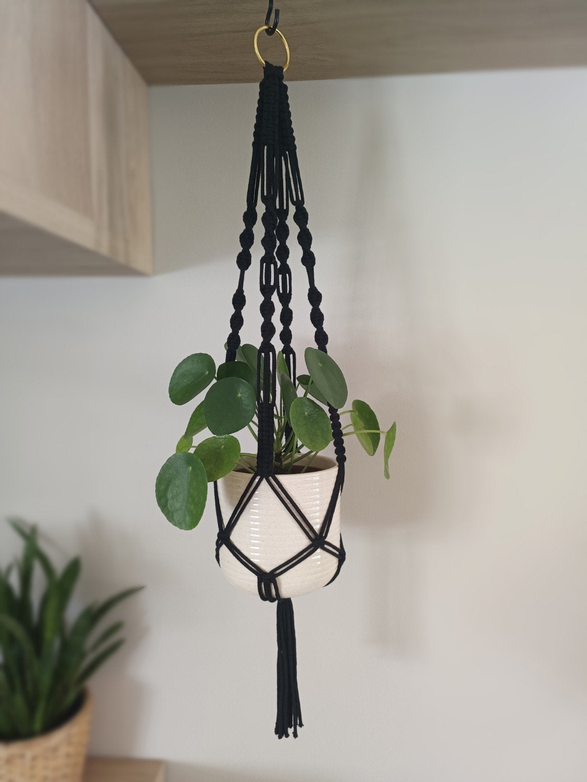 Macramé plantenhanger, Ophalen of Verzenden, Nieuw, Zwart