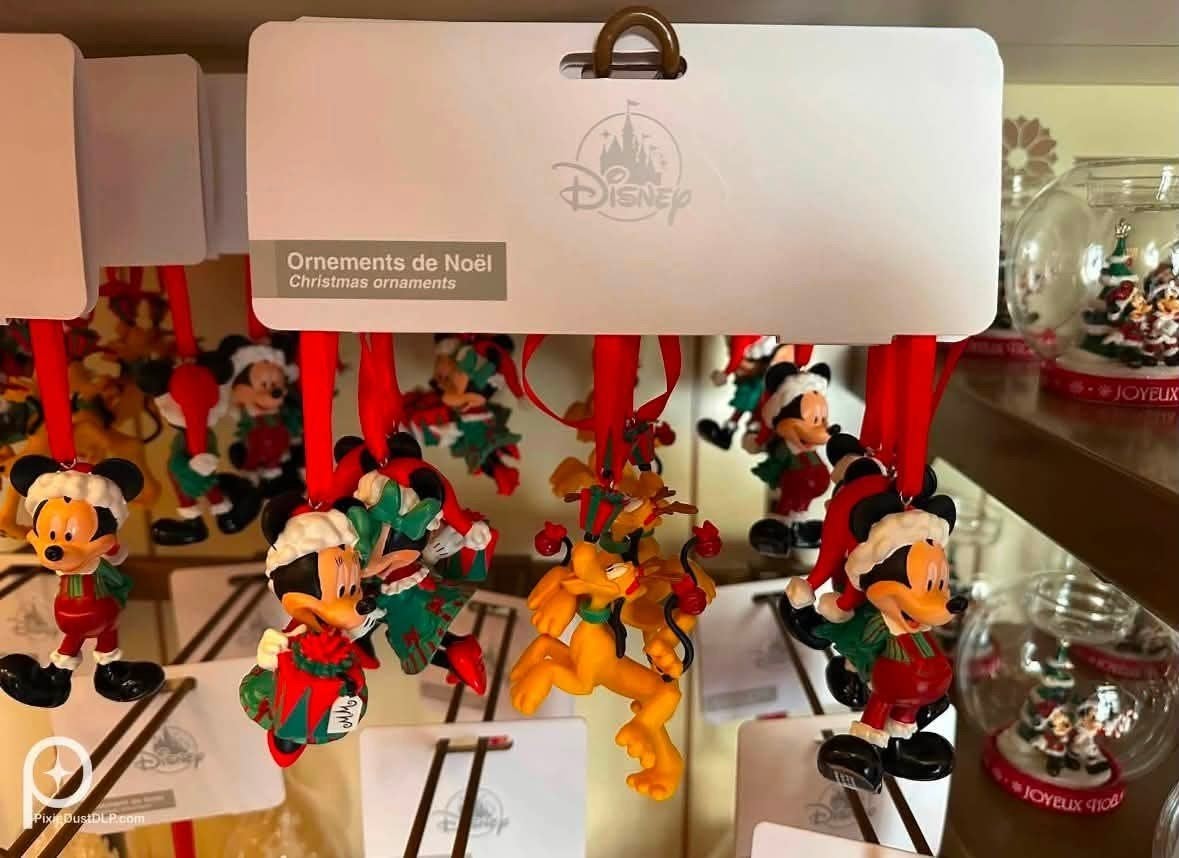 Disneyland Parijs set van 3 ornamenten  Mickey, Minnie,, Ophalen of Verzenden, Mickey Mouse, Nieuw, Beeldje of Figuurtje