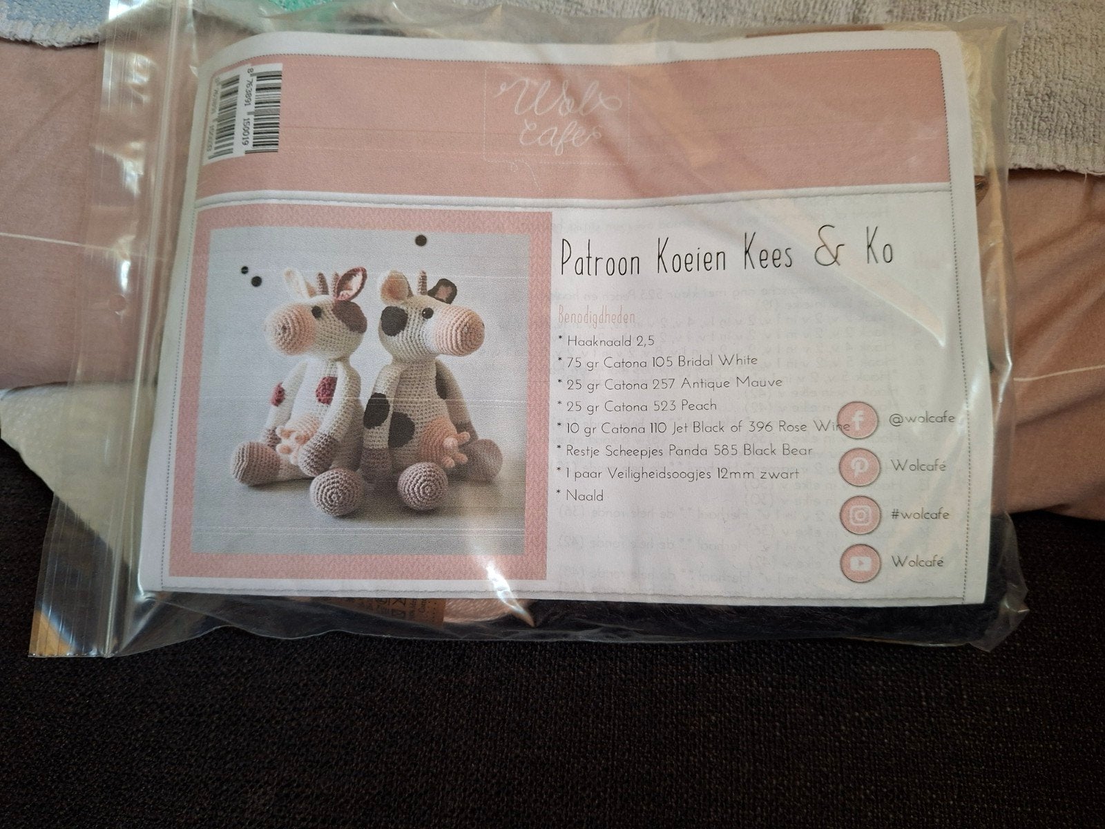 haakpakket koeien kees & ko, Hobby en Vrije tijd, Ophalen of Verzenden, Nieuw, Breien of Haken, Wol of Garen