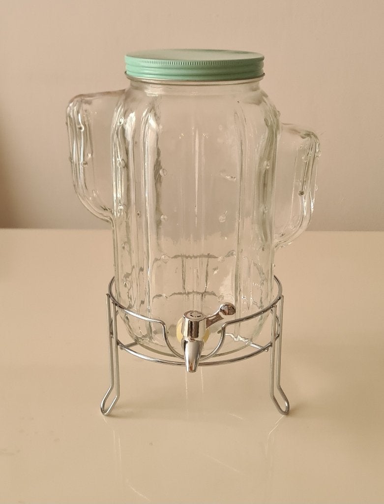 Drankdispenser cactus met kraantje en houder, Ophalen of Verzenden, Zo goed als nieuw, Meerkleurig, Overige merken