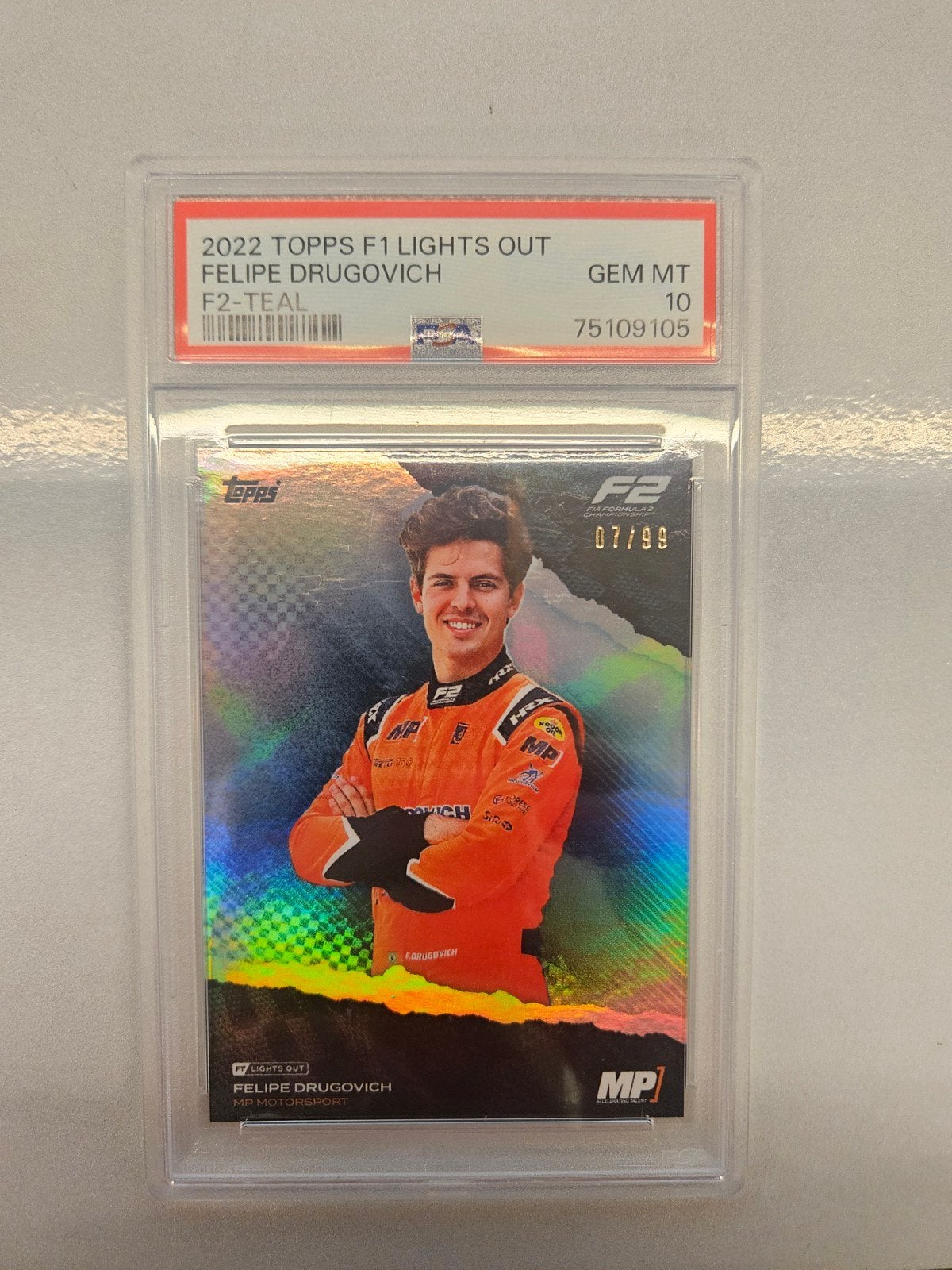 Felipe drugovich f2 teal 07/99 parallel psa10 topps lights, Ophalen of Verzenden, Nieuw, Plaatje
