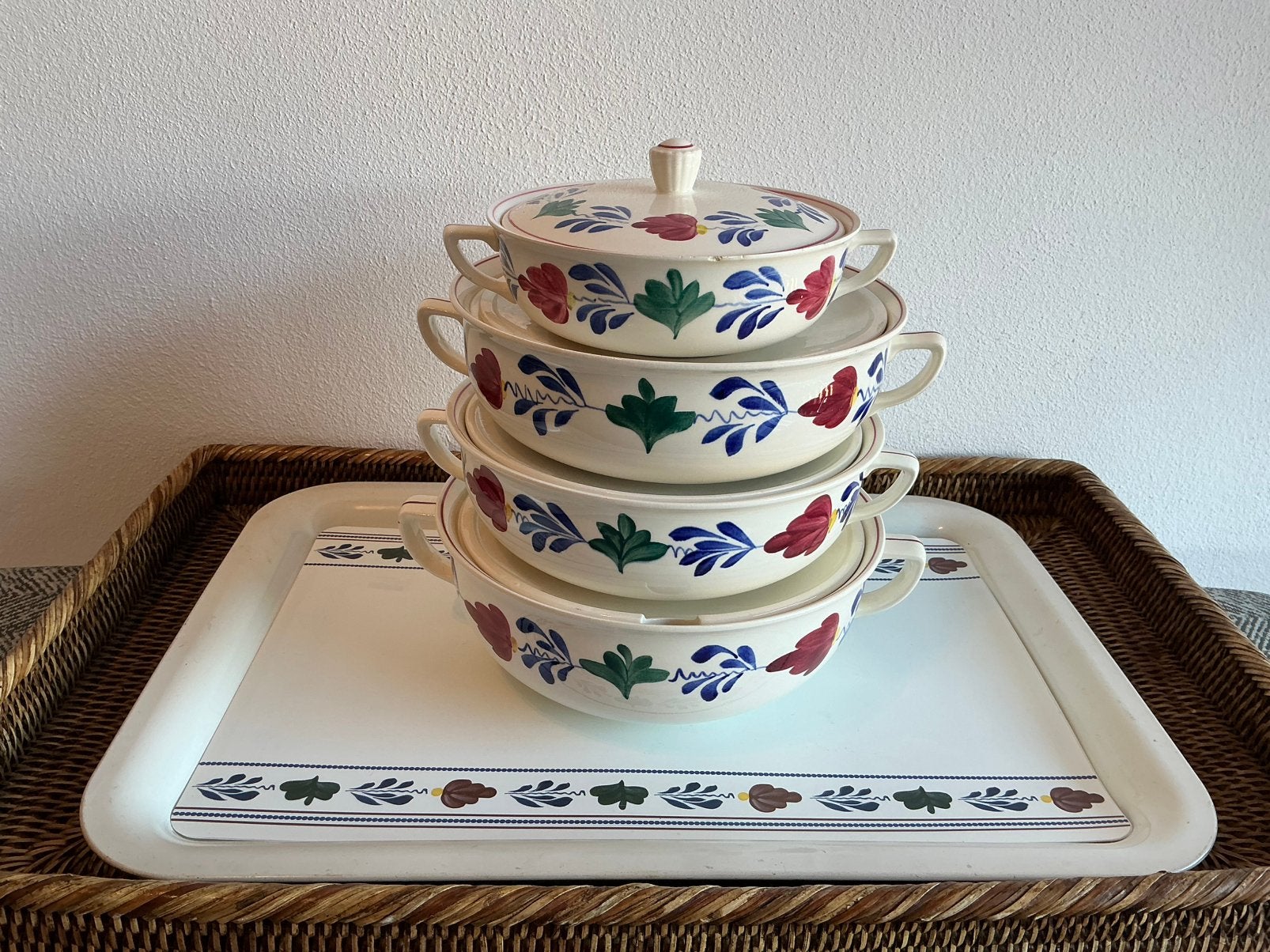 Boerenbont Maastricht ( Soepterinne met Dekschalen), Antiek en Kunst, Antiek | Servies los, Ophalen of Verzenden