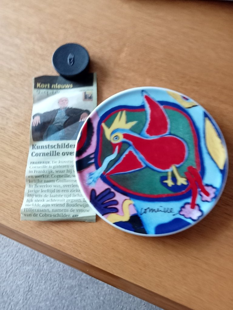 Vintage Corneille bordje met vogelmotief, Ophalen