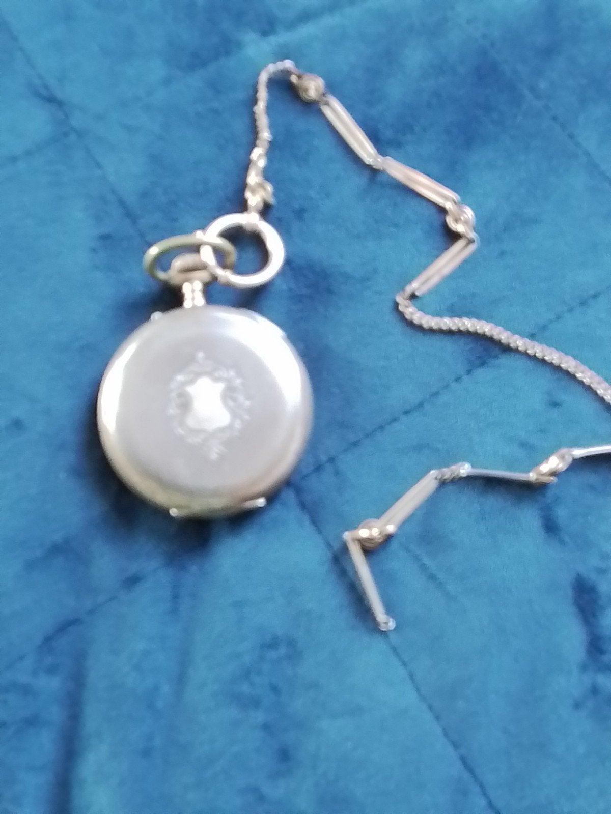 Antiek Zakhorloge met Ketting - goudkleurig, Ophalen of Verzenden, Staal, Overige merken, Met ketting