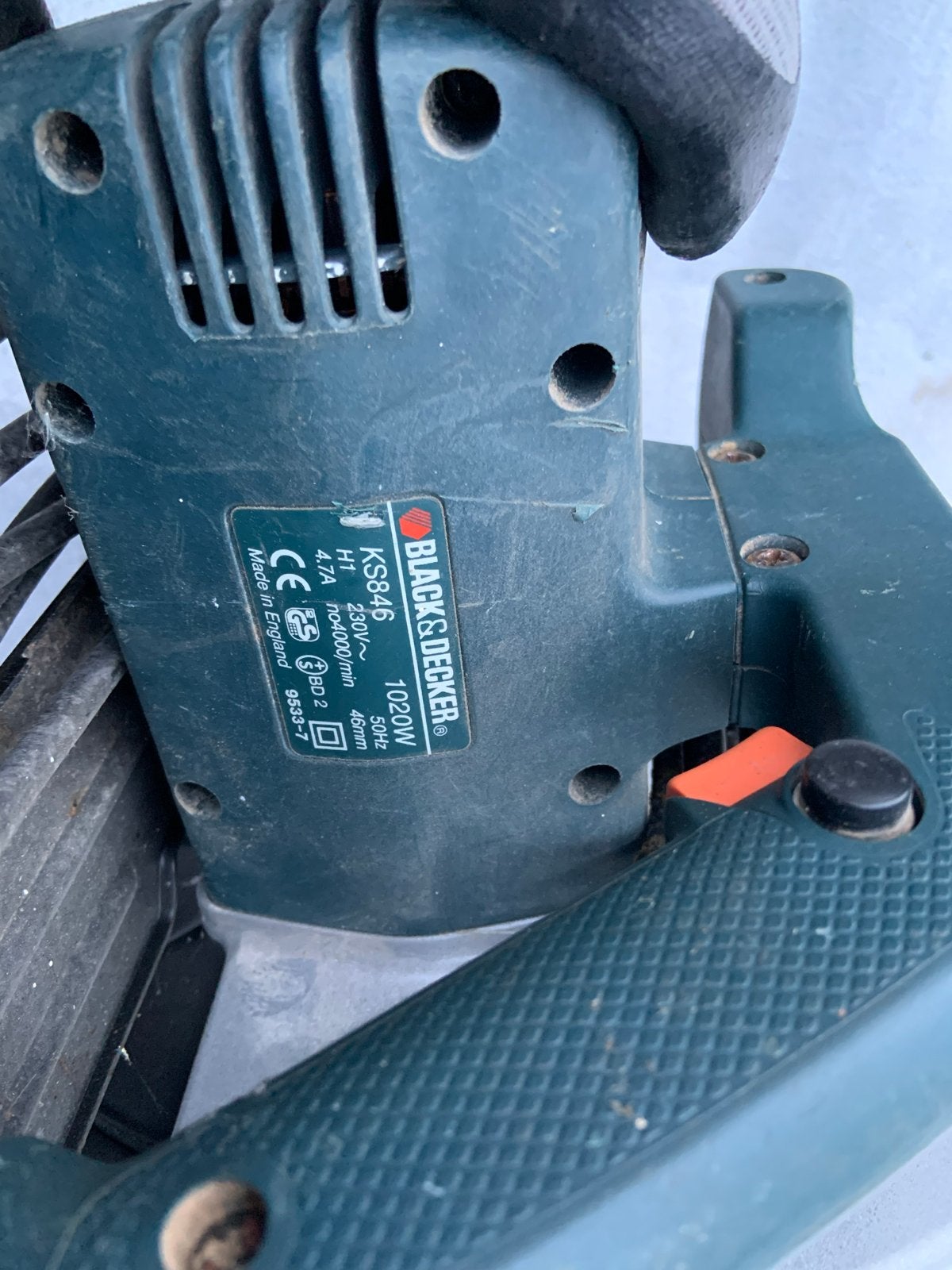 Black & Decker KS846 Cirkelzaag 1020W, Ophalen, Gebruikt, Cirkelzaag, 600 tot 1200 watt