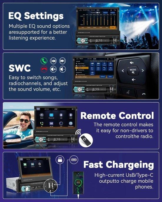 1-DIN Autoradio – Draadloze Radio – CarPlay Systeem, Corvance B.V., Verzenden, Nieuw, Corvancebol@gmail.com