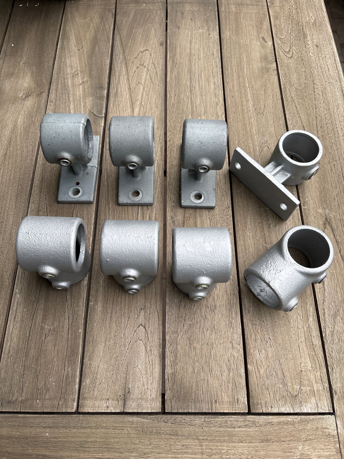 8x gegalvaniseerde steigerbuis koppelingen 42 mm., Ophalen of Verzenden, Gebruikt, Minder dan 50 mm, Overige typen