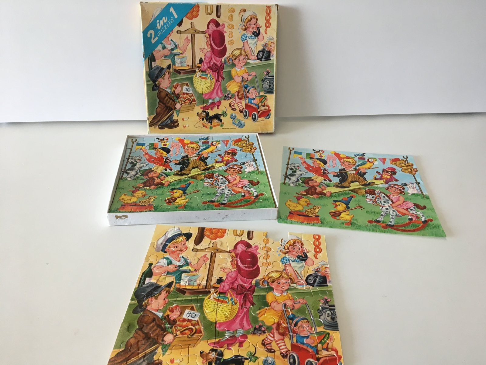 Simplex triplex puzzel twee stuks in doos, Ophalen of Verzenden, 10 tot 50 stukjes, Gebruikt, 2 tot 4 jaar