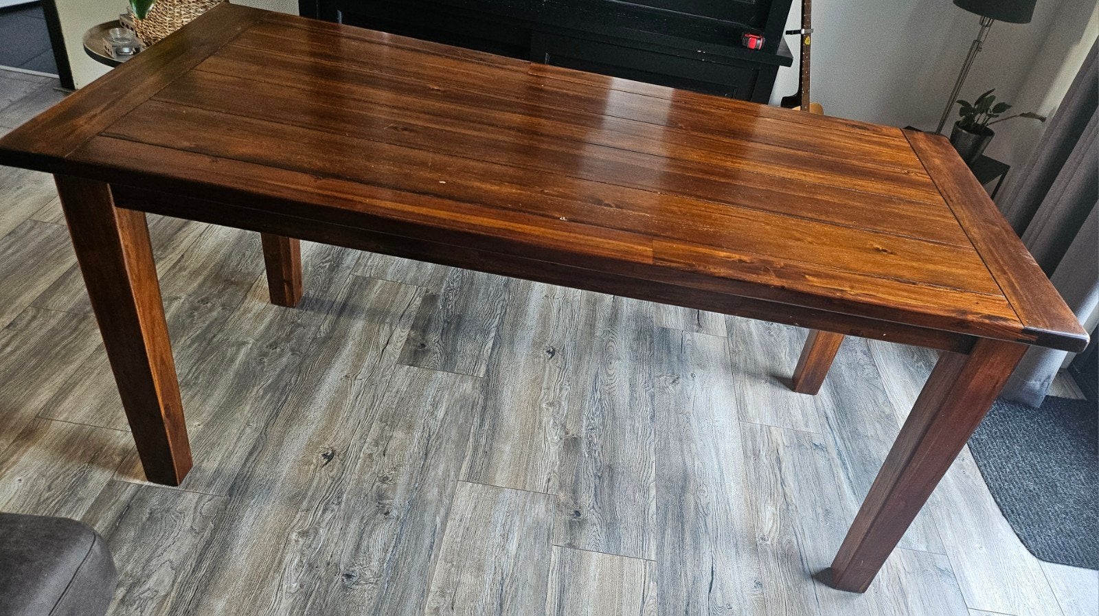 Robuuste houten eettafel - 180x90 cm, Ophalen, Gebruikt, Klassiek, Robuust, 50 tot 100 cm