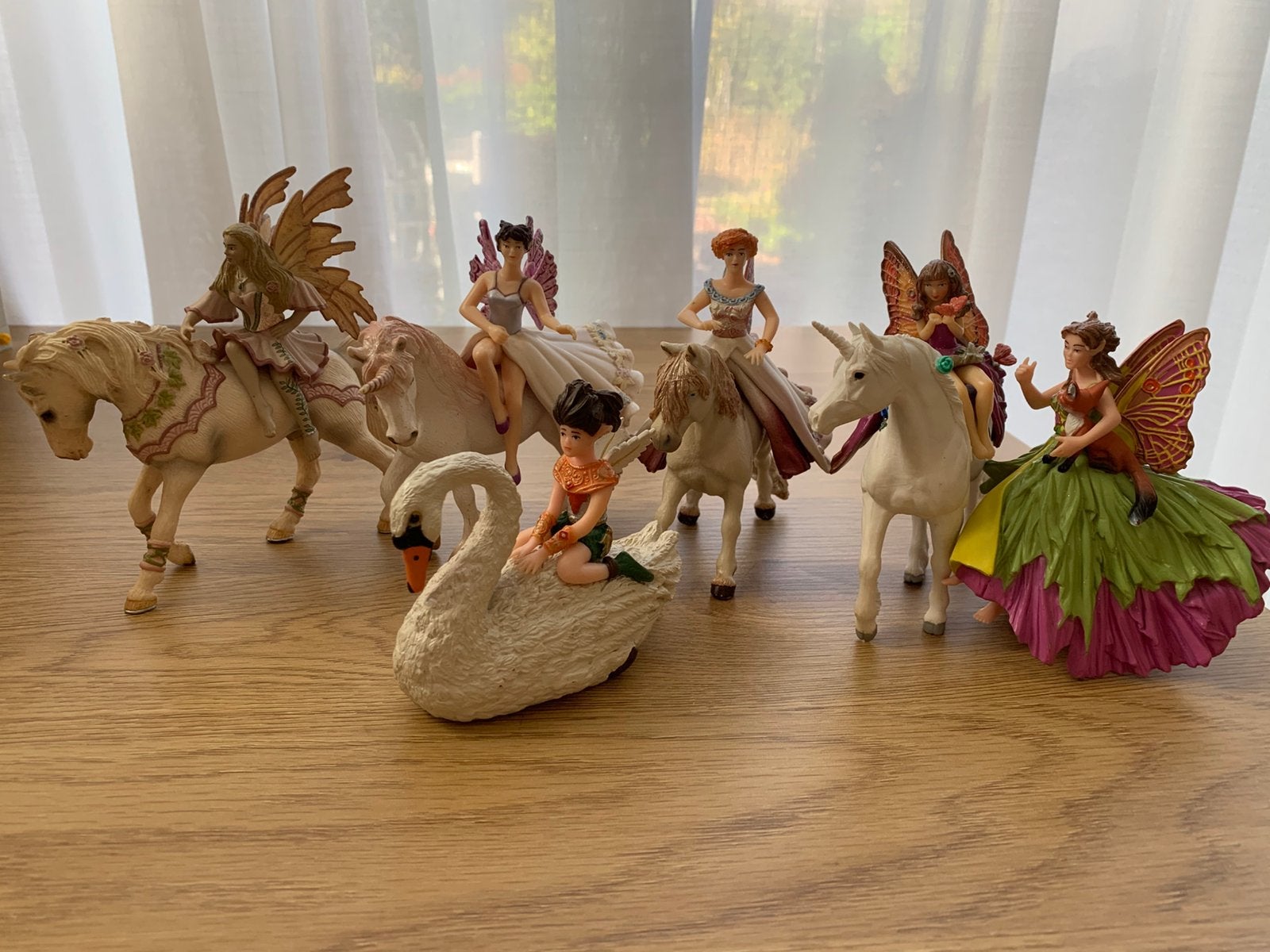 Papo en Schleich Elfen set, met Eenhoorn, paard en zwaan, Verzamelen, Ophalen of Verzenden, Zo goed als nieuw, Popje