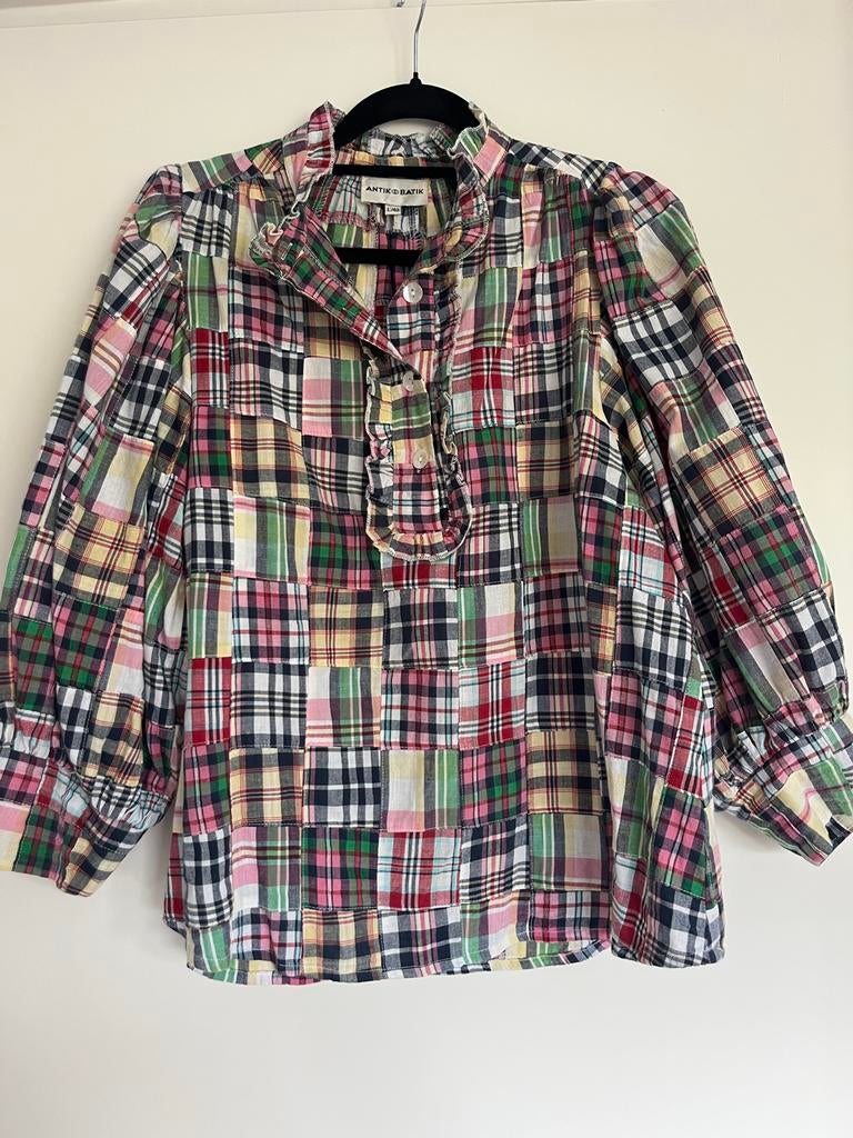 Antik Batik Patchwork Blouse Maat L/42, Ophalen of Verzenden, Zo goed als nieuw, Maat 42/44 (L), Blauw