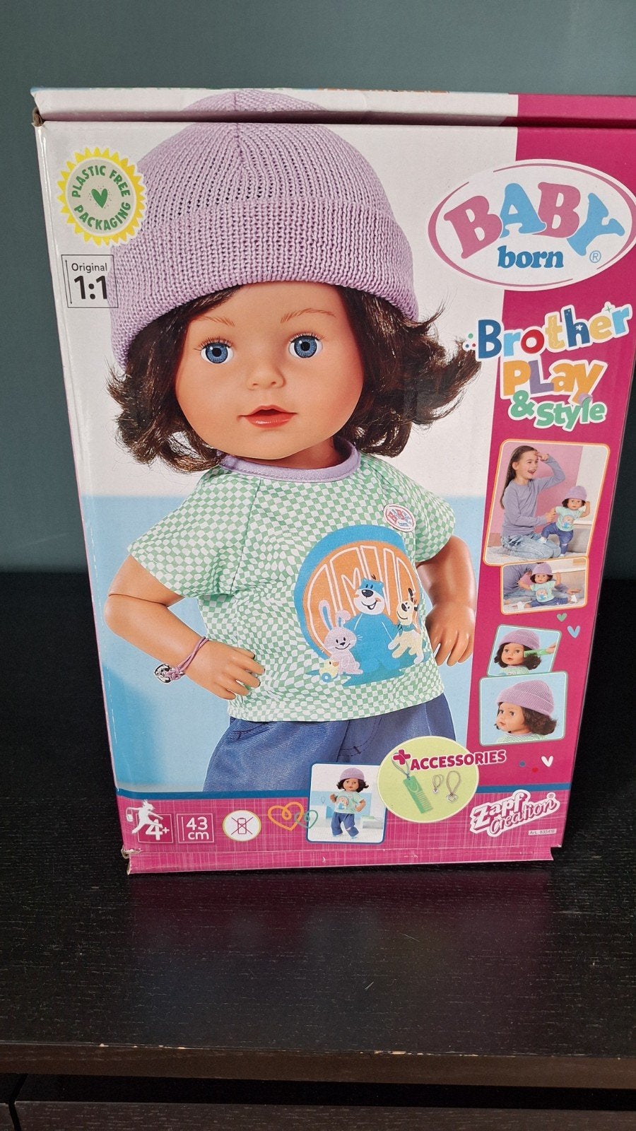 Nieuwe Baby Born Broer pop 43 cm met 3 sets kleding, Kinderen en Baby's, Ophalen of Verzenden, Nieuw, Babypop