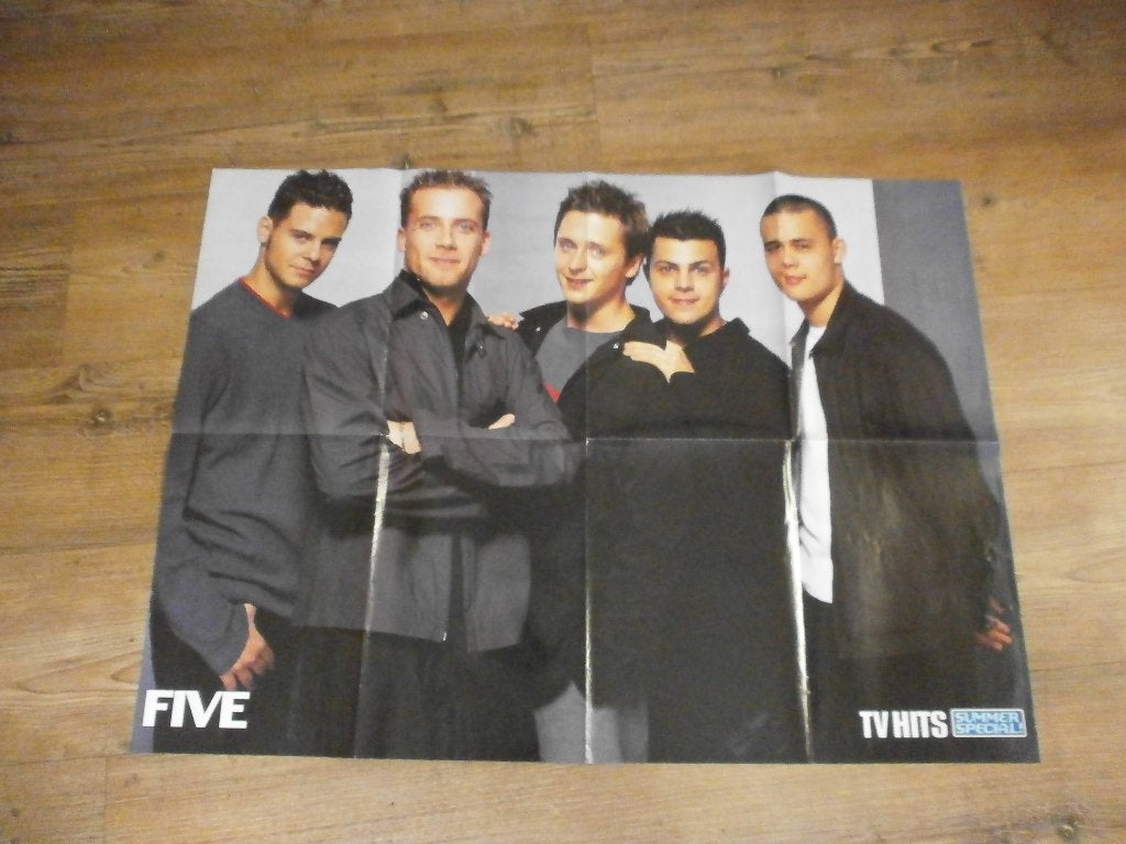 mooie xxl dubbelzijdige poster jr 90  FIVE  /  WESTLIFE, Verzamelen, Verzenden, Zo goed als nieuw, Deurposter of groter, Muziek