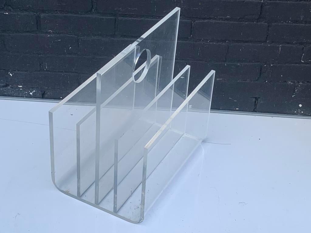 Vintage Lucite Lectuurbak tijdschriftenbak  plexiglas design, Ophalen of Verzenden