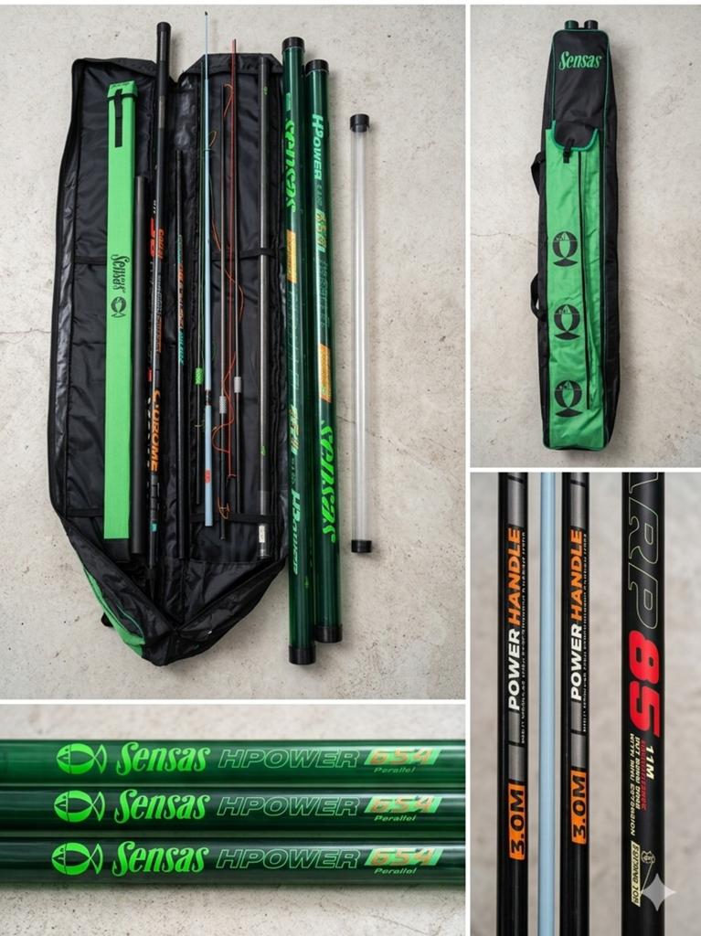 Sensas Vaste Hengels: Xcarp 85 & Hpower Carp 654 Parallel, Ophalen of Verzenden, Gebruikt, Vaste hengel