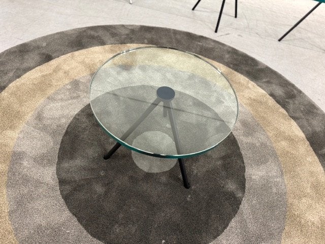 Nieuw Beek Maupertuus Salontafel glas zwart Tafel D50xH40, Huis en Inrichting, Minder dan 50 cm, Rond, Nieuw, Minder dan 50 cm