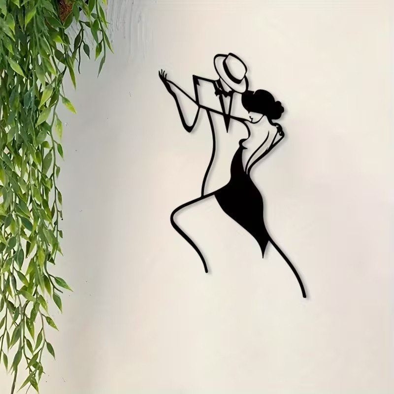 Lijnkunst - Dansers Zwart - Gecoat Metaal, Ophalen of Verzenden