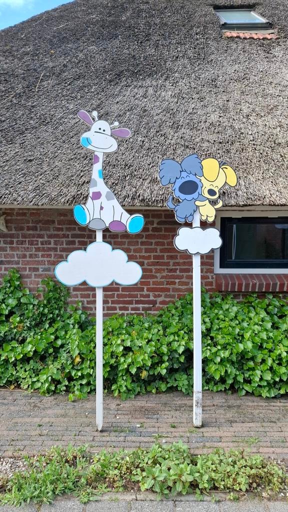 Geboorteborden Woezel en Pip en giraf, Ophalen, Gebruikt